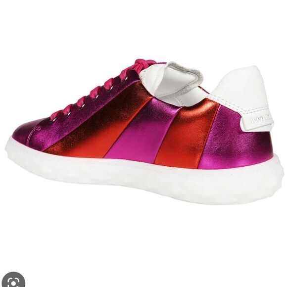 Jimmy Choo Diamond Light/F Leather Sneakers - Picture 5 of 5